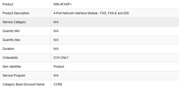 New CISCO NIM-4FXSP 4000 Series Router Analog Voice 4-Port Network Interface Module-FXS-E and DID