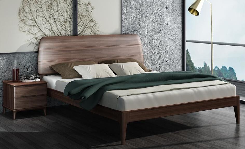 2017 New design of Doube / King bed Interior Fitment for Apartment Furniture by Walnut wood from China factory