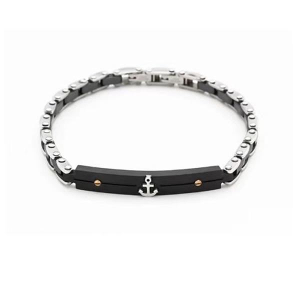 Mens Black Hip Hop Stainless Steel Bracelet For Men With High End And Special