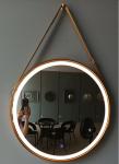 Aluminum Frame Black Hanging Vanity Mirror With Lights 24W