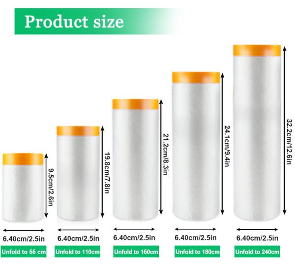 16m Length Stretch Film For High Temperature Outdoor Auto Paint Refinish Masking