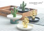 Jewelry Plate Imitated Cactus Jewelry Plate Green Gold Color Ceramic Jewelry