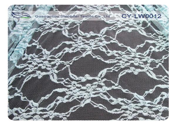 Durable Scalloped Cotton Nylon Lace Mesh Fabric , Underwear Lace Fabric CY