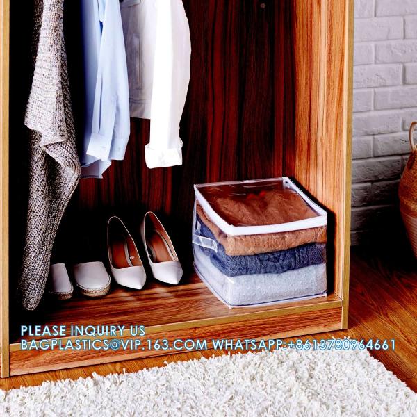 Clear Organizer Storage Bag W/Strong Handles And Zippers For College, Moving