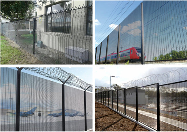 358 ISO 9001 Barbed Anti Climb Wire Mesh Fencing 1.8m Height