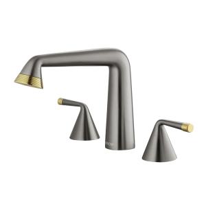 Wholesale Two Handle Widespread Bathroom Sink Faucets Grey G1/2 Thread Size from china suppliers