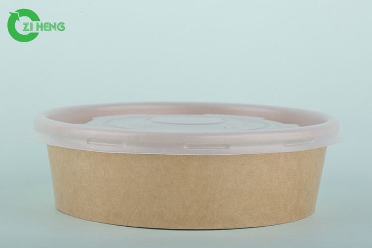 Eco-friendly Disposable Kraft Paper Salad Fruit Soup Bowl With Lid