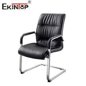Wholesale OEM Black Leather Office Chair With Armrests And Metal Frame Business Style from china suppliers