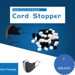 Black Plastic Cord Stopper For Masks Adjusted Size European Standard Eco