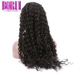 Breathable 360 Lace Frontal Wig Brazilian Human Hair Deep Curly Durable Swiss