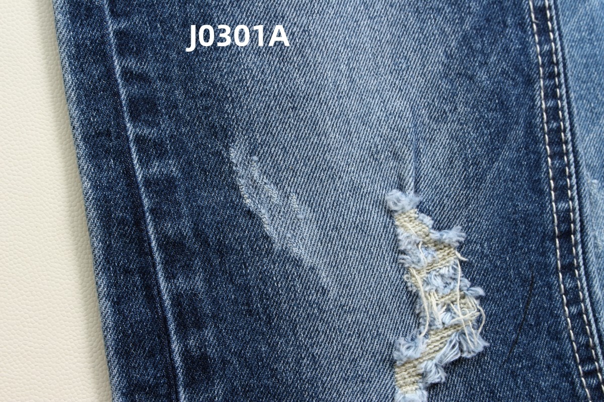 2024 High Quality 11.5 Oz Green Blue Stretch Woven Denim Jeans Fabric