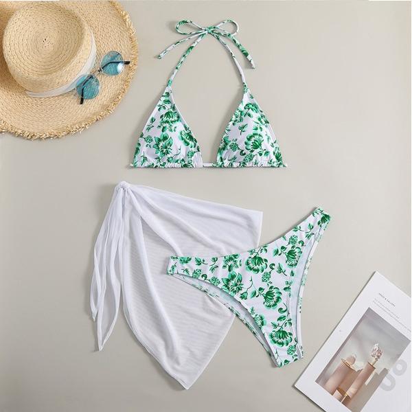 Regular Thickness Three-Piece Swimwear For Beach Occasion Sexy Comfortable