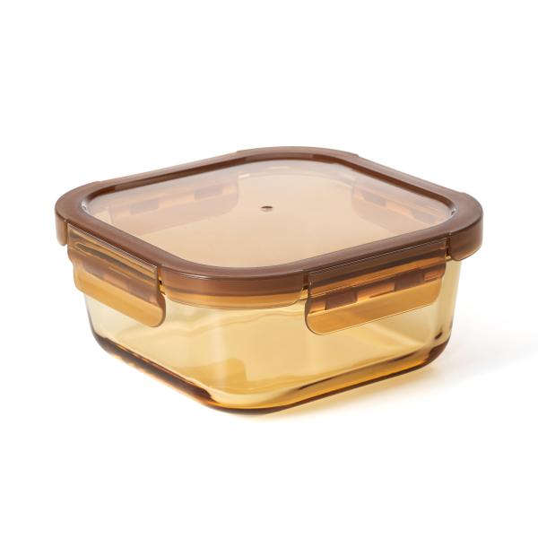 Amber Glass Container with High Borosilicate Glass Stackable and Airtight Food Storage Containers