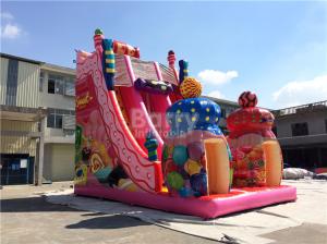 Wholesale Pink Candy 0.55mm PVC tarpaulin Outdoor Giant Inflatable Slide / Blow Up Amusement Park from china suppliers