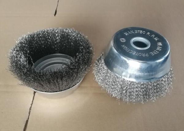 150mm OD Crimped Wire Cup Brush with Arbor Hole for Stainless Steel Weld