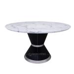 French Style 20mm Luxury Marble Dining Table 200x100x75cm Stainless Steel Frame