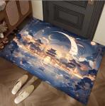 Cartoon Building Crystal Velvet Floor Carpets For Sofa Bedroom And Living Room