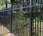 Black Powder Coated Spear Top Garden Odm Steel Tubular Fencing 2.4m Height