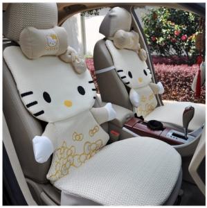 Wholesale 12pcs beige cartoon hello kitty car seat cover rearview saddle seat cushion car supplies from china suppliers