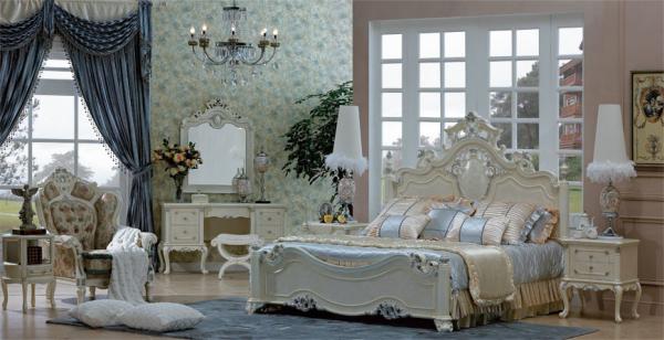 Villa Luxury European Bedroom Furniture 1800*2000mm Adult Simple American Double