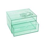 Transparent Green Acrylic Organizer Box Plexiglass Jewelry Cosmetic Box With