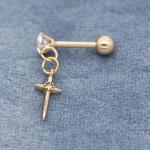 Rose Gold Ear Piercing Jewellery 316 Stainless Steel Piercing Studs 16G 8mm