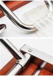 Brown Non Barrier Wall Mounted Shower Seat With Solid Wood / Stainless Steel