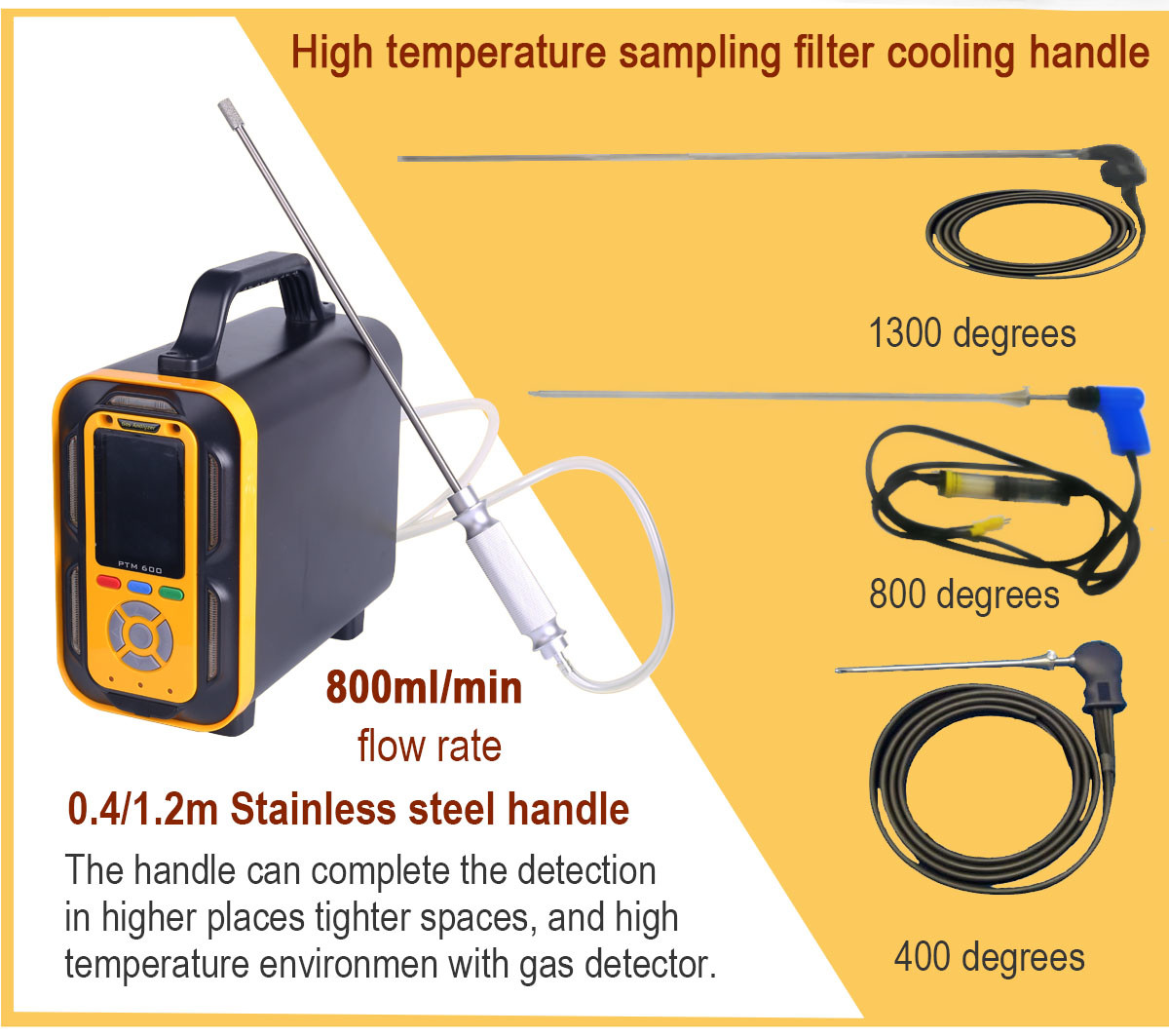 Ptm600-BIO Portable Gas Detector Landfill CO2 CH4 O2 H2s Co H2 Biogas Analyzer