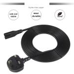 UK to C7 Power Cord Cable 1.5M 250V 2.5A 18AWG Flexible PVC for Nintendo Switch