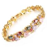 Gorgeous Cubic Zirconia Bracelet for Women Gold Plated Tennis Bracelet