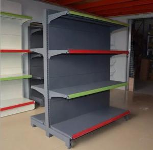 Wholesale Double Sided Four Tier Supermarket Display Stands / Retail Display Shelving Units from china suppliers