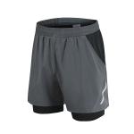 S-XXXL Men'S Athletic Clothing Black 2 piece Elastic Polyester Running Shorts