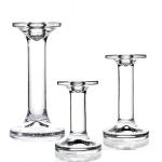Wholesale clear pillar crystal glass candelabra candlestick holder