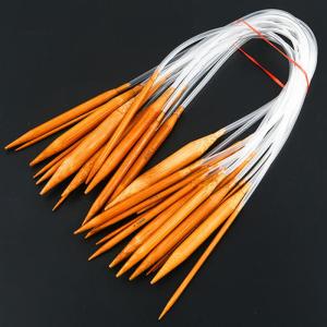 Wholesale Two Heads Carbonized Bamboo Circular Knitting Needles 60cm Length Transparent Tube from china suppliers