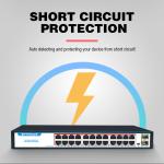 Factory OEM 24 Port Fiber Poe Switch 24*10/100/1000mbps POE Port,2*1000mbps SFP