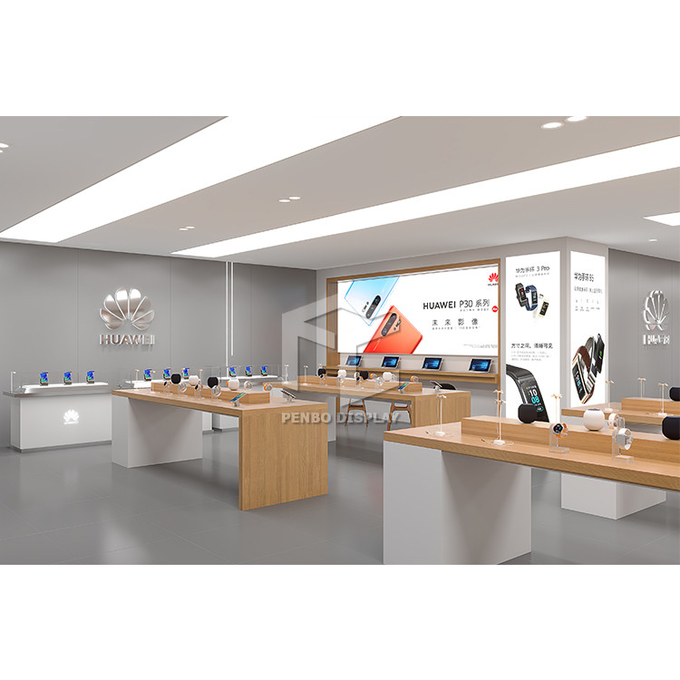OEM MDF Mobile Phone Display Shelf Cellphone Accessories Retail Store Stand