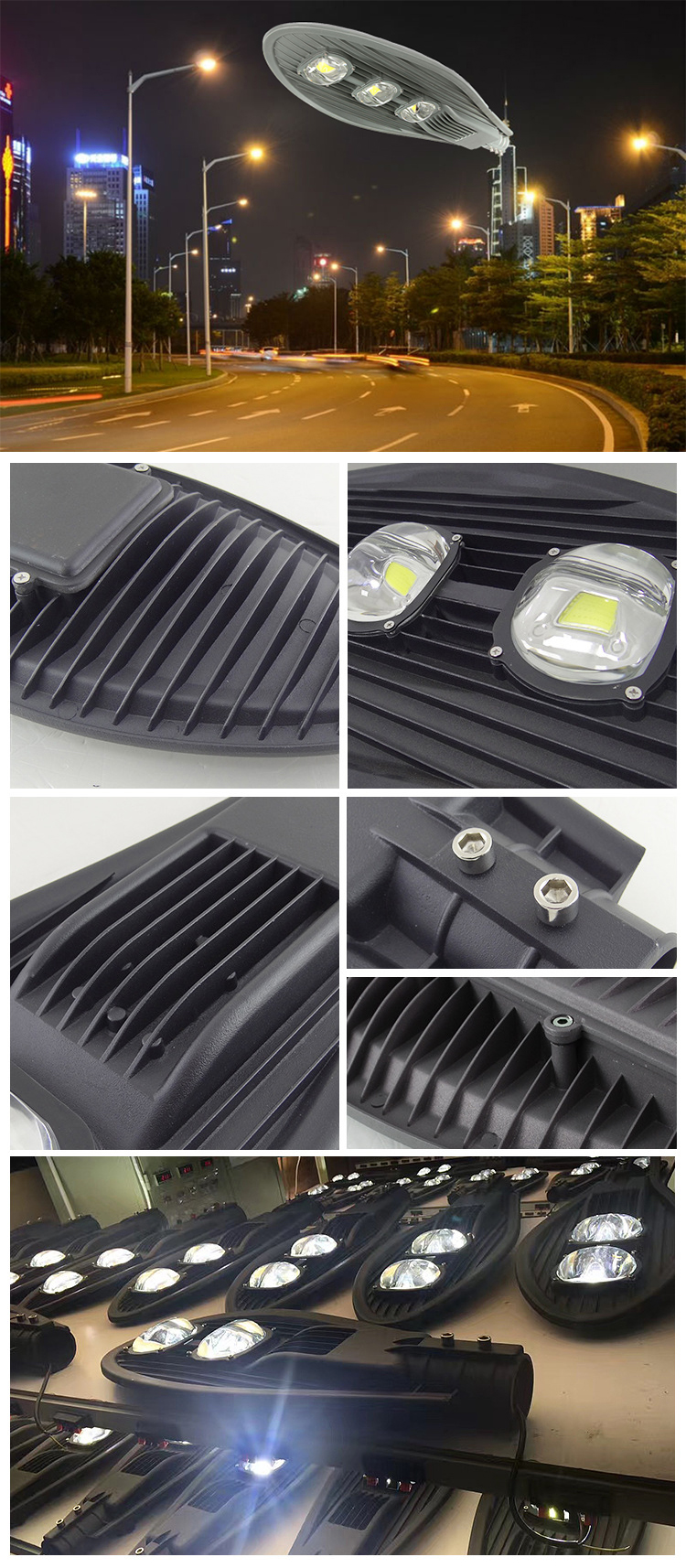 Aluminum Case High Power LED Street Light 2700K-6500K CCT Integrated Panel Type