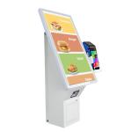 21.5 15.6 Inch White Automatic Cashless Restaurant Self Service Kiosk Wall Mount
