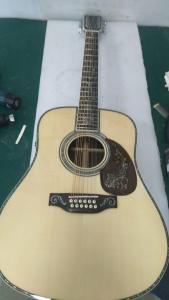 Wholesale AAAAA all solid wood 12 strings dreadnought body fancy abalone handmade acoustic electric guitar from china suppliers