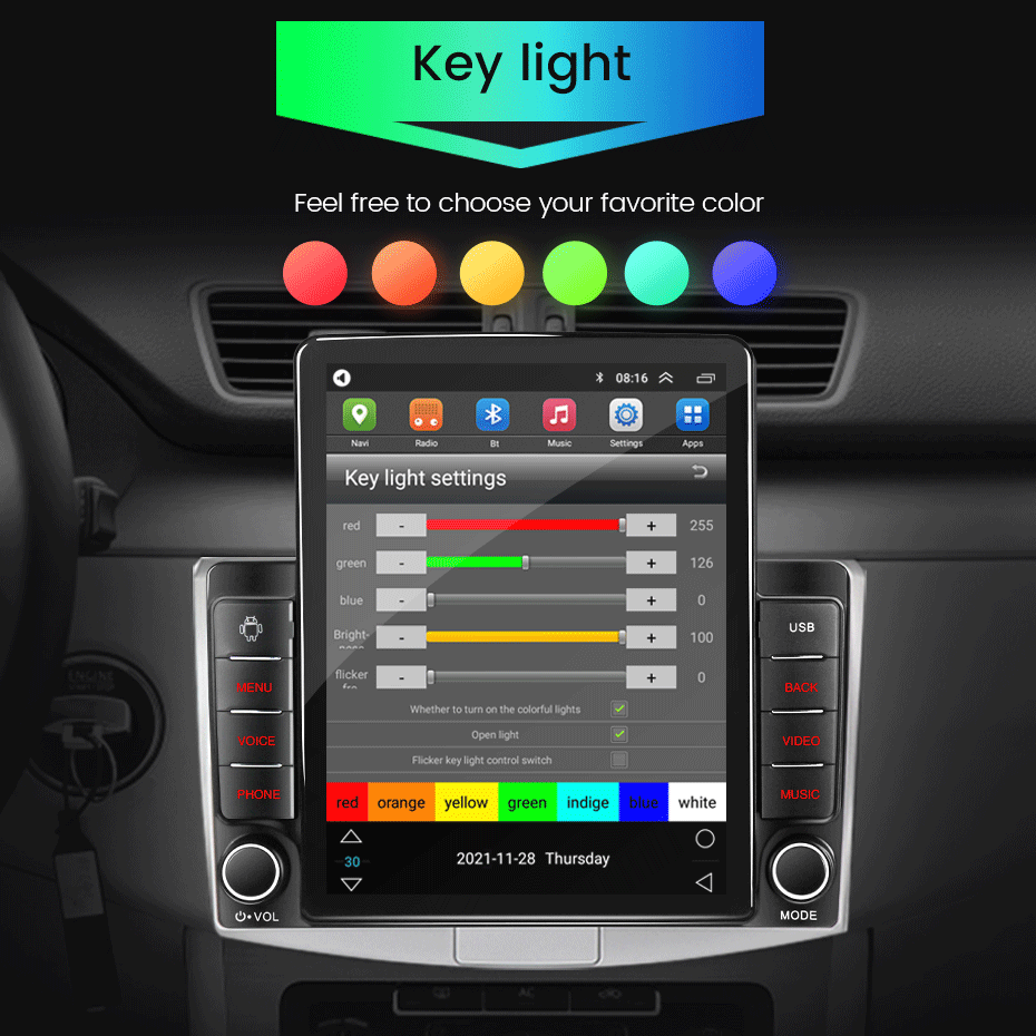 Split Screen Function Universal Car MP5 Player for 9.7 inch Android Navigation Screen