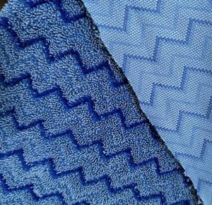 Wholesale Microfiber Blue Zigzag W Shape Warp 80/20 Mop Twisted Fabric 150cm Width 550gsm from china suppliers