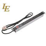 19 Inch Black Aluminum 6way 8-Outlet UK PDU With Switch 3x1.5mm² Cable With