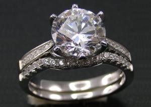 Wholesale 1PCS Round Brilliant Cut Diamond Ring 1.25CT , 18k White Gold Ring Set For Women from china suppliers