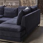 Latest Living Room Blue Fabric Pictures of Sofa Designs