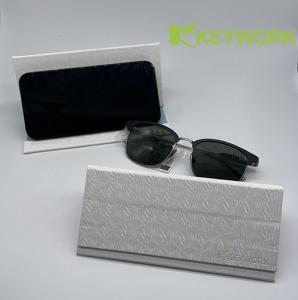 Wholesale Multifunctional Tri Fold PU Leather Metal Reading Optical Glasses Case Resit Compression from china suppliers