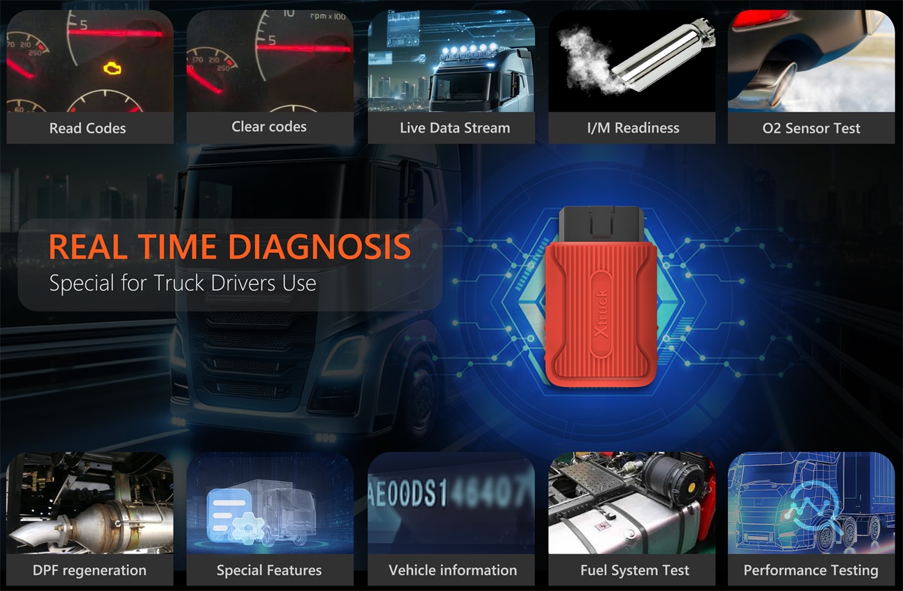 2024 Xtruck X003 Multi-brand Supports for vo-lvo/Cum-mins Recognition Fault Code Reading Automatic Truck Diagnostic Tool