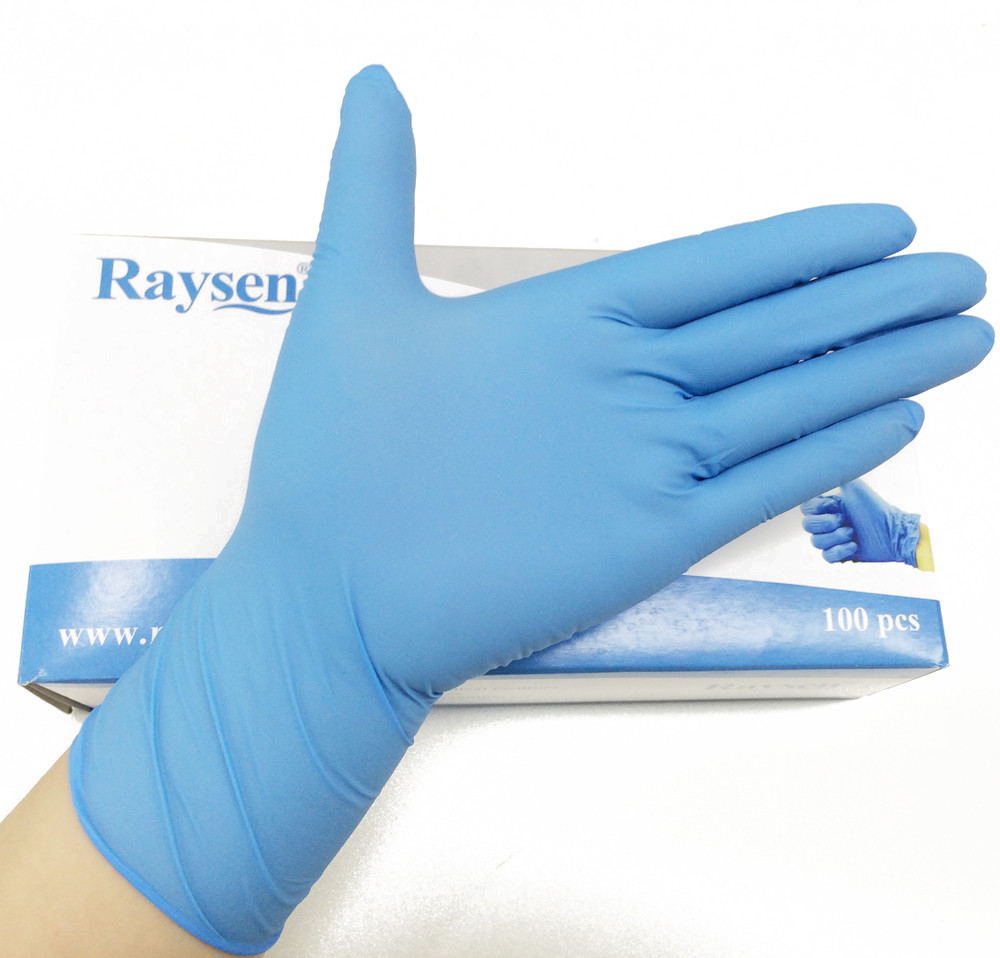 Medical Examination Nitrile Powder Free Gloves Textured Fingertips For Wet And Dry Grip