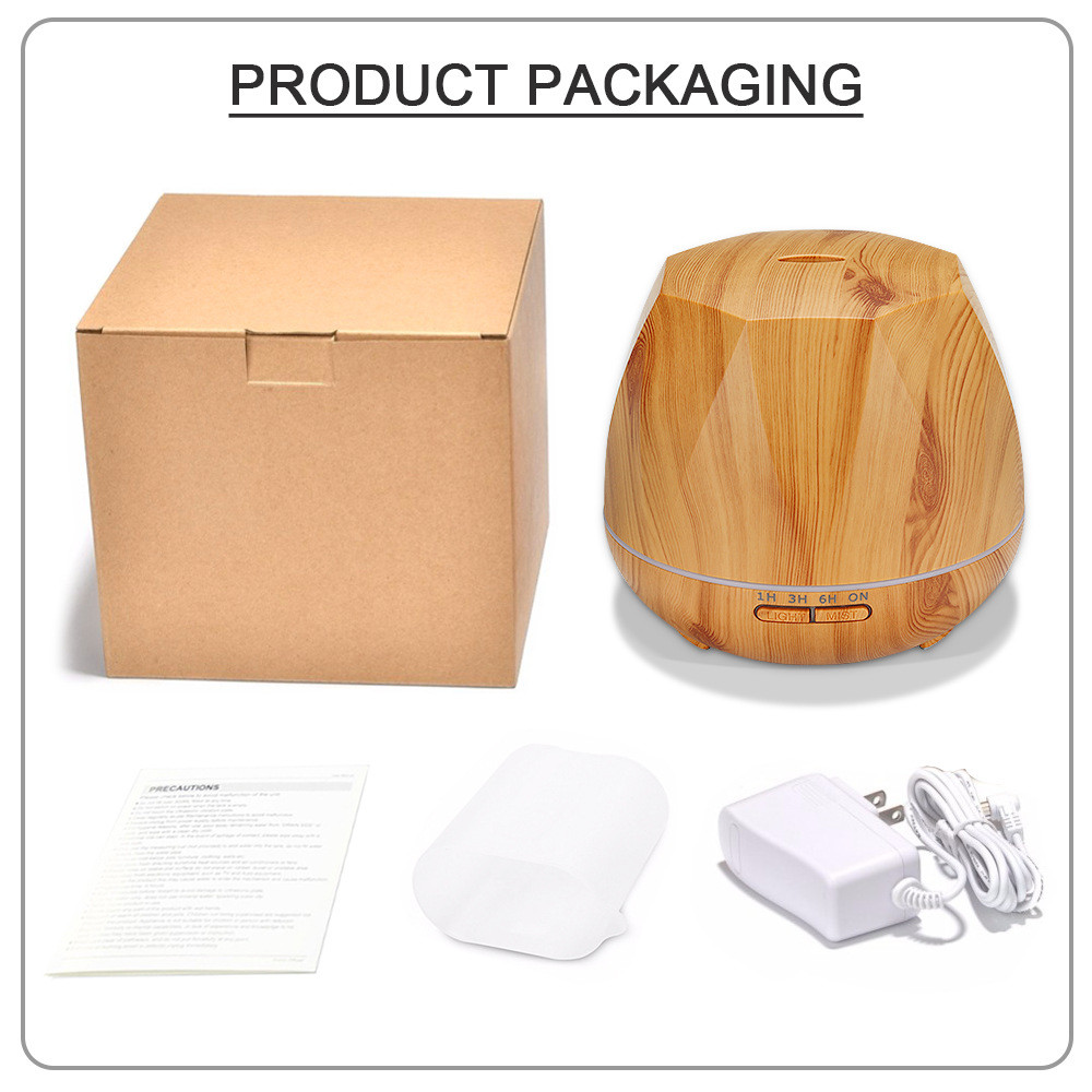 550ml Portable Wood Grain Diffuser With Remote Control