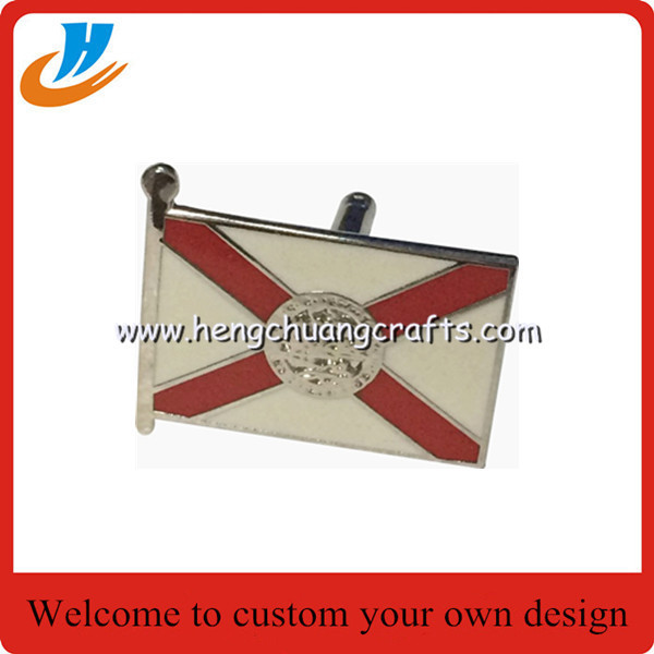 Flag cufflinks with custom logo design soft enamel cufflinks wholesale