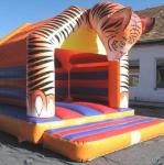 Outdoor Plato PVC Tarpaulin Inflatable Bouncy Castle Tiger Head